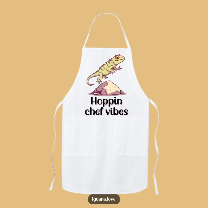 Funny Iguana Silhouette Apron: Kitchen Fun, Playful Chef Style, Ideal Funny Gift