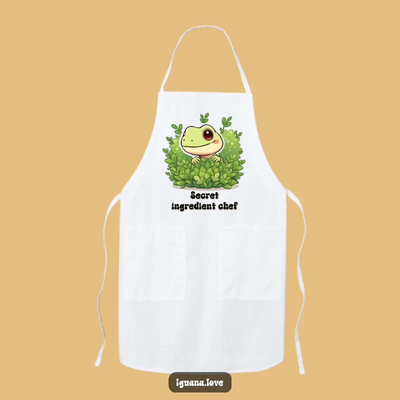 Funny Peeking Iguana Chef Apron - Playful Character Kitchen Fun Gift
