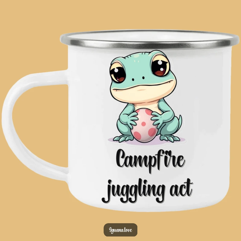 Funny Kawaii Iguana Camping Mug: Adventures Fueled by Cute Charm and Humor