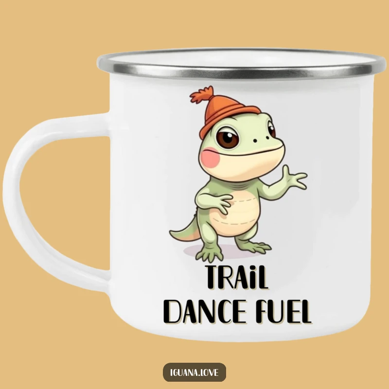 Funny Iguana Camping Mug: Silly Dance, Tiny Hat & Outdoor Fun Gifts!
