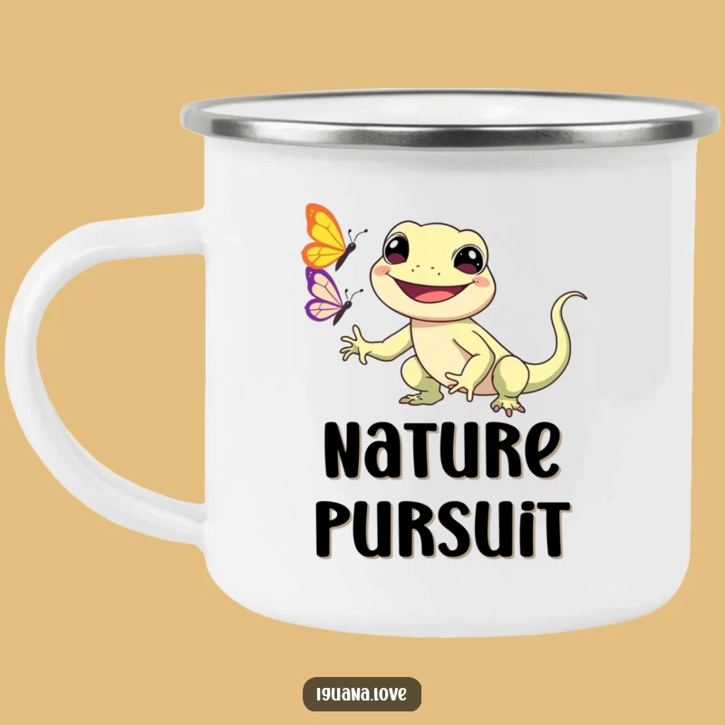 Funny Kawaii Iguana Camping Mug: Cute Adventure, Durable Cup, Ideal Funny Gift