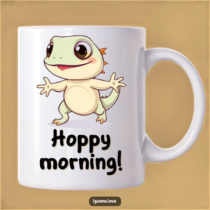 Funny Iguana Hop Mug: Wide-Eyed Joy, Cute Creature, Perfect Funny Gift Idea