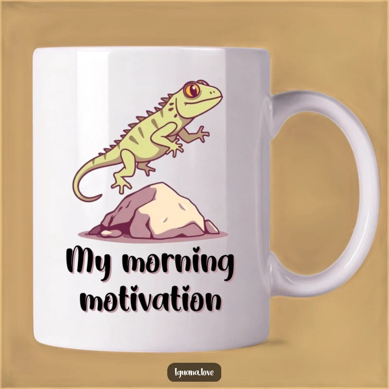Funny Iguana Leap Mug: Cute Silhouette Jumping Rock, Perfect Funny Gift Idea