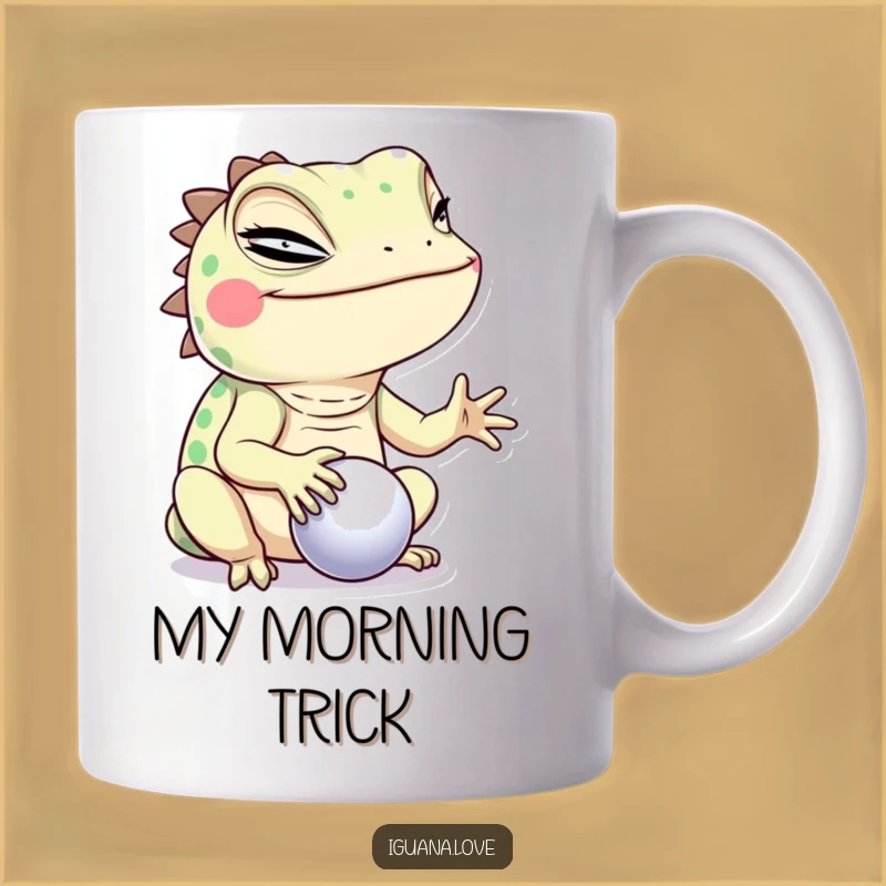 Funny Winking Iguana Ball Mug - Hilarious Reptile Trickster Gift