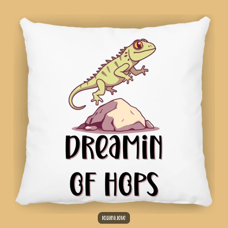 Funny Iguana Silhouette Pillow: Comfy Cushion, Playful Leap Design, Cute Funny Gift