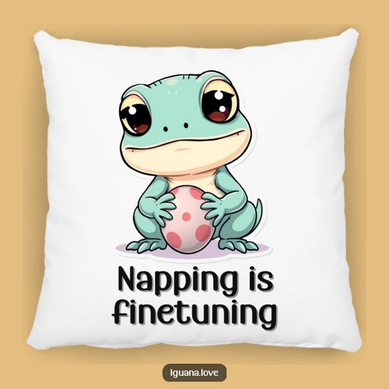 Funny Kawaii Iguana Pillow: Cozy Up with Adorable Balance and Humorous Comfort