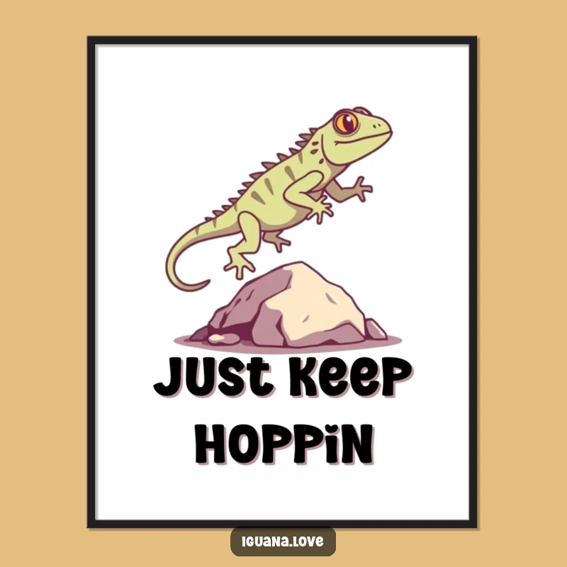 Funny Iguana Silhouette Digital Art: Printable Leap, Instant Joy, Unique Funny Gift