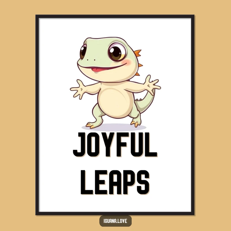 Funny Iguana Hop Digital Art: Printable Joy, Instant Cheer, Unique Funny Gift