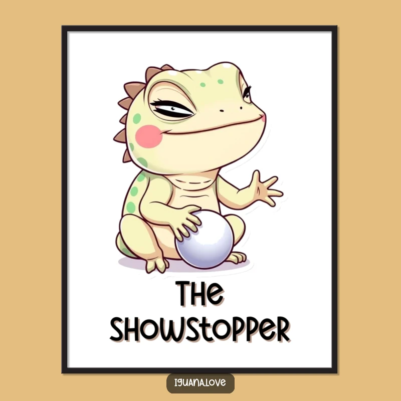 Funny Winking Iguana Digital Art - Humorous Reptile Trickster Print