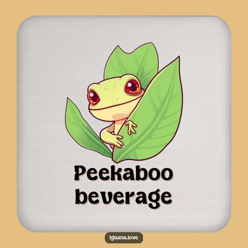 Funny Iguana Leaf Coaster: Protect Surfaces with Curious Charm and Humor