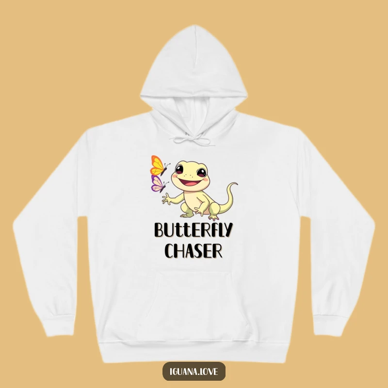 Cozy Funny Kawaii Iguana Hoodie: Smiling Chase, Warm Funny Gift Apparel