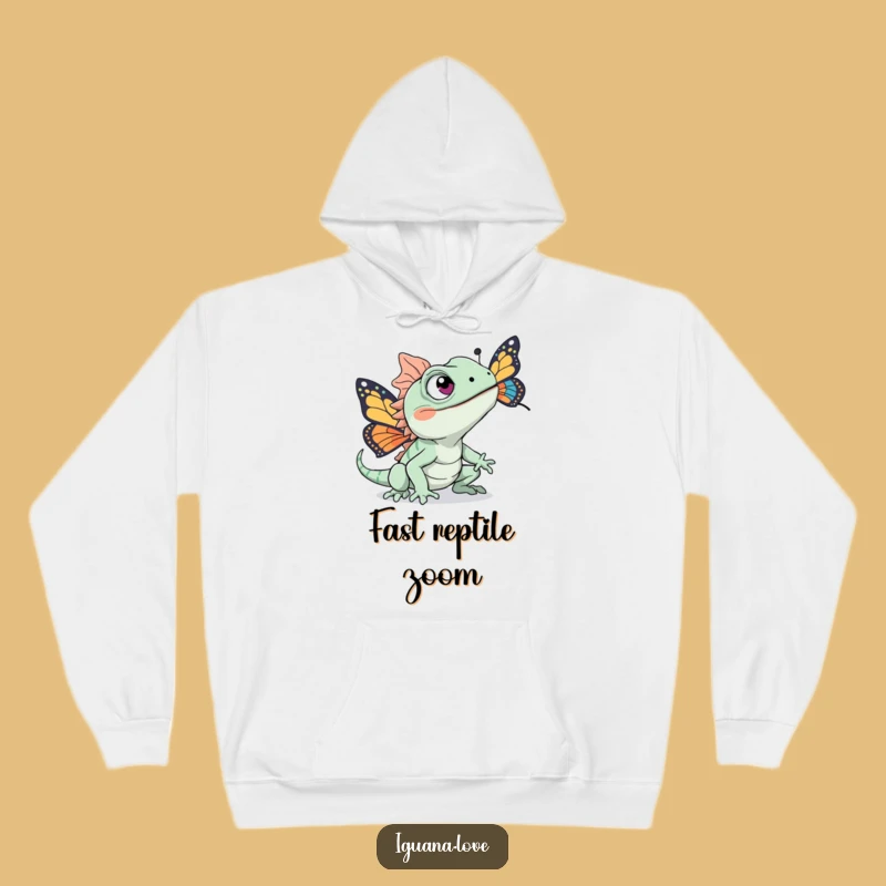 Funny Chasing Iguana Hoodie - Excited Eyes Cozy Pursuit Gift