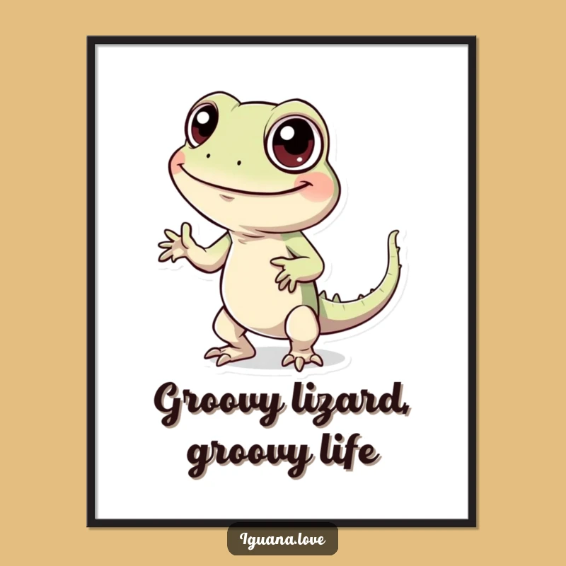 Free Printable Wall Art: Silly Iguana Dance - Funny Downloadable Decor