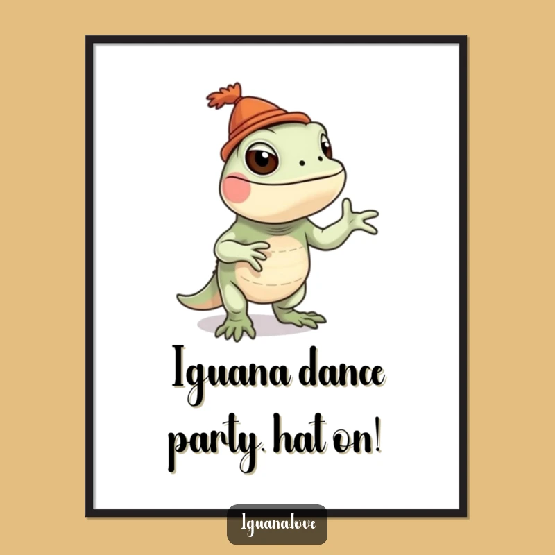Silly Dance Iguana Free Printable Wall Art - Funny Downloadable