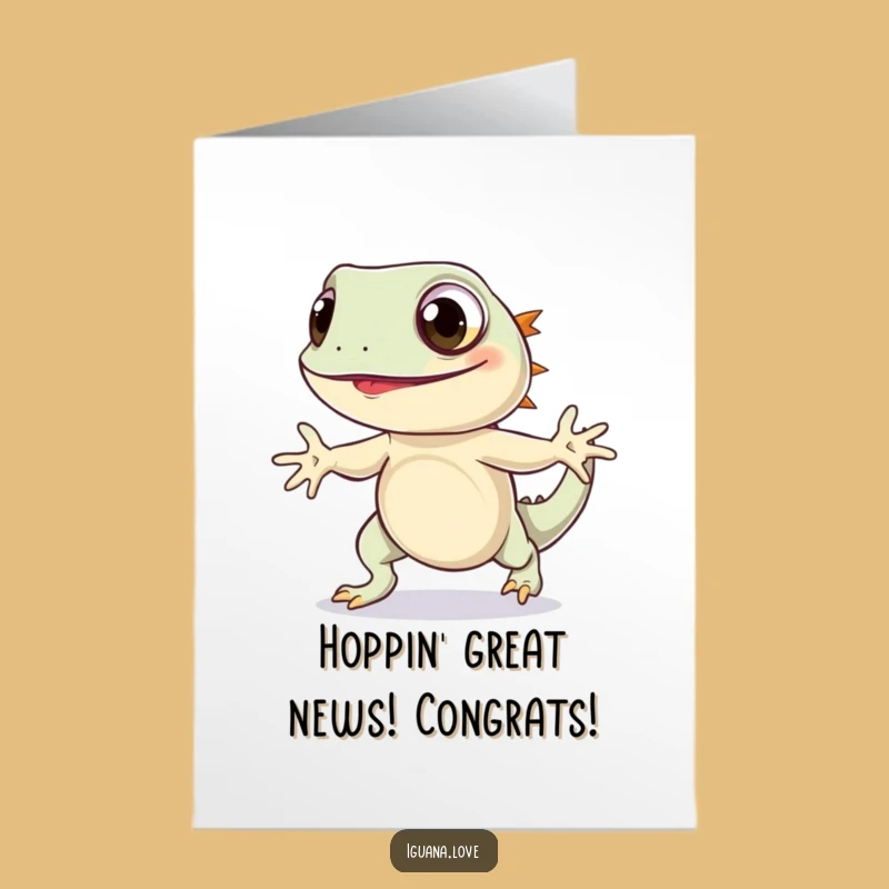Free Printable Iguana Congrats Card: Joyful Hop, Funny Downloadable Gift