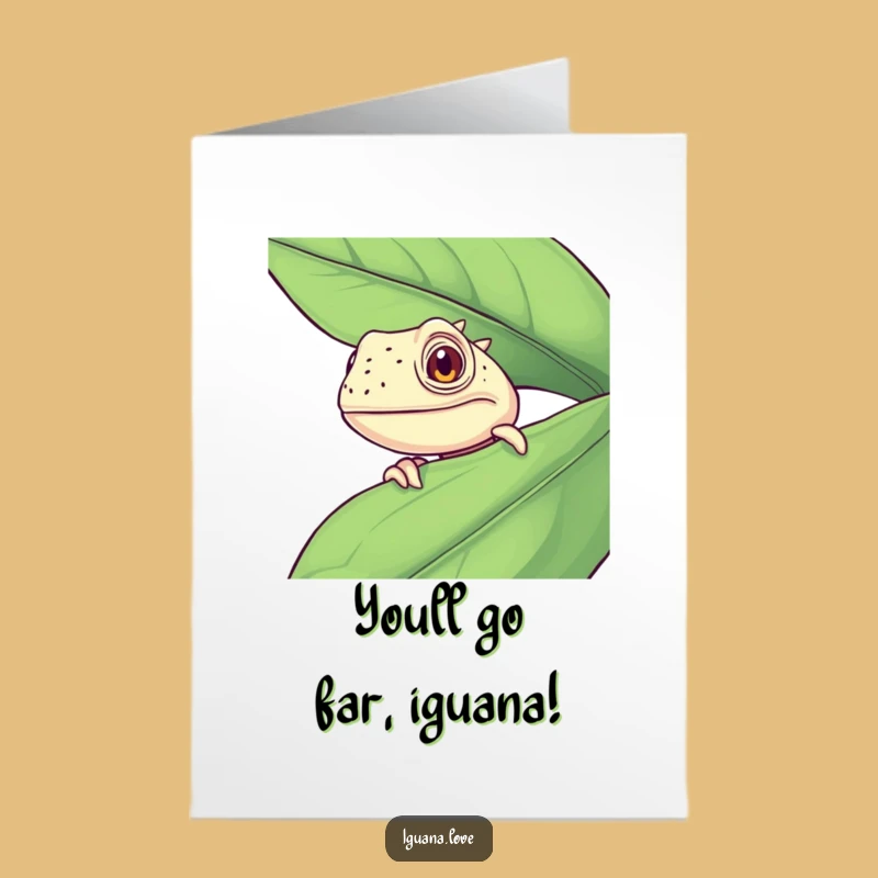 Free Printable Iguana Congrats Card: Humorous Peeking Lizard Downloadable Congratulations Gift