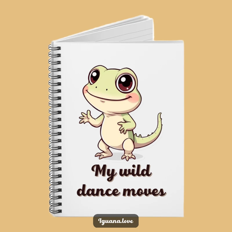 Funny Dancing Iguana Notebook - Cheerful Character Journal for Ideas Gift
