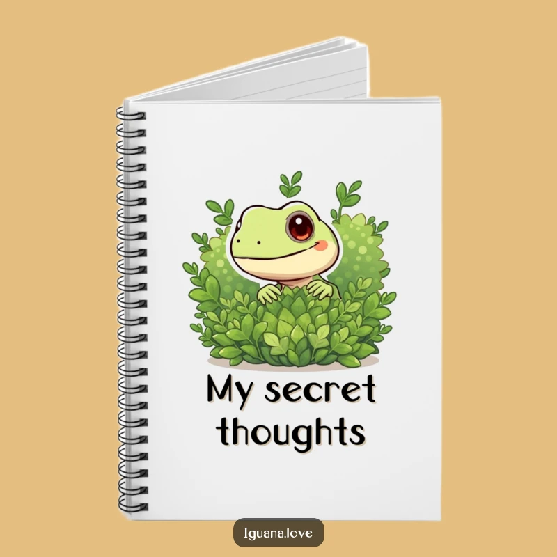 Funny Peeking Iguana Notebook - Playful Character Journal for Secrets Gift