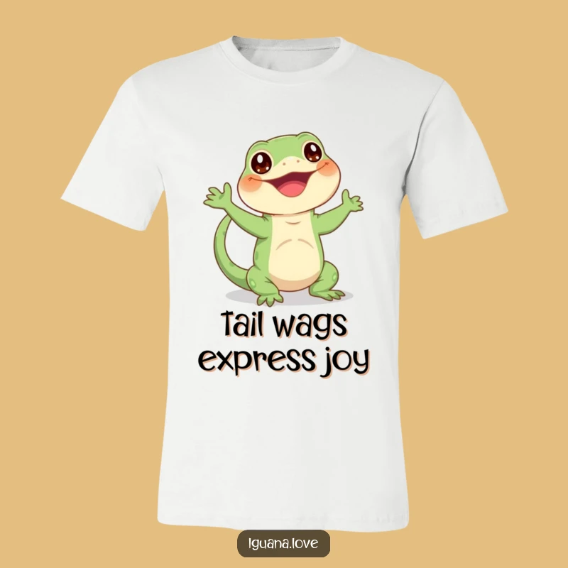 Funny Waving Iguana T-Shirt - Happy Enthusiastic Character Tee Gift