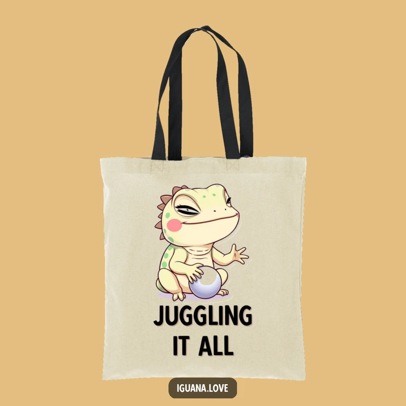 Funny Winking Iguana Tote Bag - Stylish & Hilarious Reptile Accessory